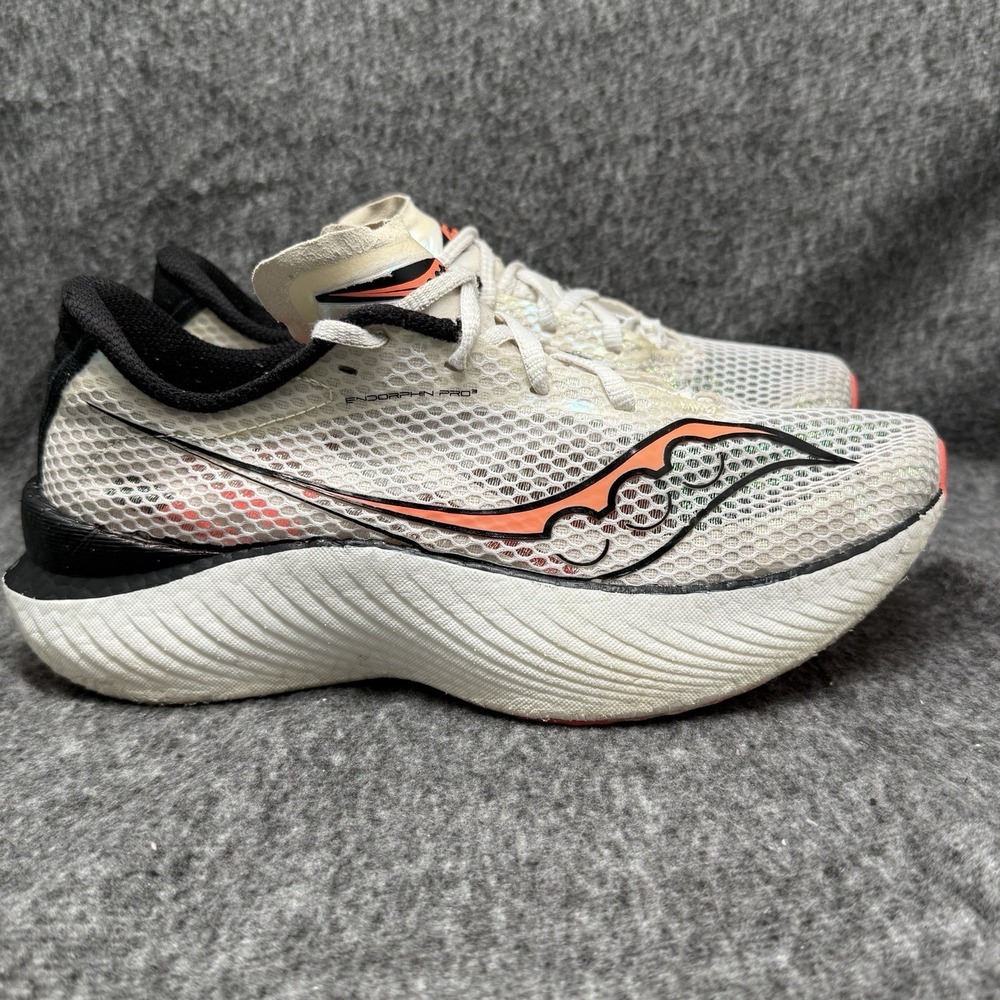 Saucony Endorphin Pro 3 Womens 9 White Coral S10755-85 Carbon Plate Racing Shoe